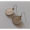 Cercei argint cu monede three pence