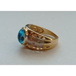 inel aur topaz diamante
