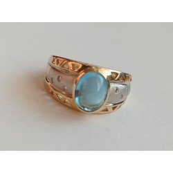 inel aur topaz diamante