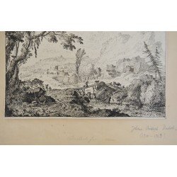 Johann Christoph Dietzsch peisaj gravura cca 1760