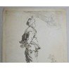 Abraham Bloemaert "Barbat cu toiag" gravura veche