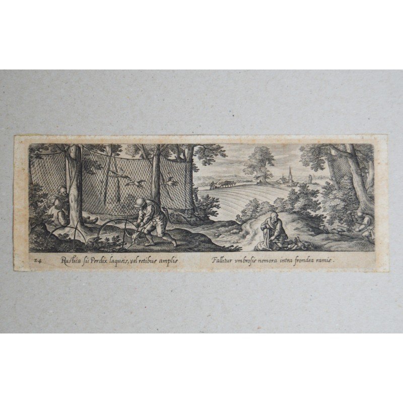 Hans Bol Scena de vanatoare gravura 1582 Hans Bol Scena de vanatoare gravura 1582