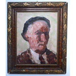 Otto Briese (1889-1963) - autoportret- ulei pe placaj- datat 1960
