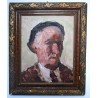 Otto Briese (1889-1963) - autoportret- ulei pe placaj- datat 1960