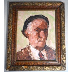Otto Briese (1889-1963) - autoportret- ulei pe placaj- datat 1960