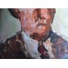 Otto Briese (1889-1963) - autoportret- ulei pe placaj- datat 1960