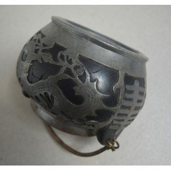 Ceainic Hor Chung Weihaiwei de ceramica cu dragoni China cca 1920