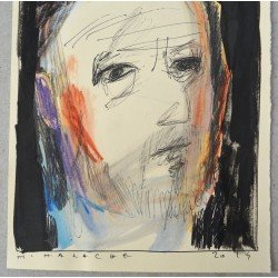Ion Mihalache "Autoportret" tehnica mixta 2014