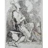 Salvator Rosa "Soldat" gravura veche sec 17-18
