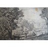 Giovanni Francesco Grimaldi "Fuga in Egipt" gravura veche sec 17