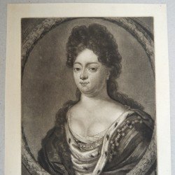 Pieter Schenk "Portretul Mariei Amelia Landgravia Hessiae" mezzotinta cca 1700
