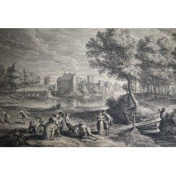 Peter Paul Rubens "Peisaj cu castel" gravura cca 1638