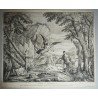 Salvator Rosa "Hagar et Ishmael" gravura veche