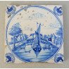 "Ambarcatiune pe canal" placa ceramica de Delft sec 18