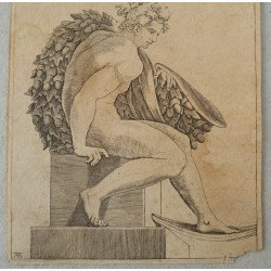 Adamo Scultori "Studiu dupa Michelangelo" gravura cca 1547-1587