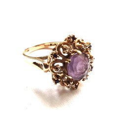 inel aur ametist diamante safire