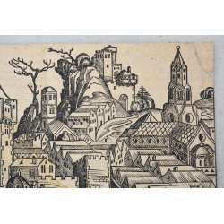 Michael Wolgemut "Geneva vedere panoramica" xilogravura 1493