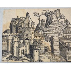 Michael Wolgemut "Geneva vedere panoramica" xilogravura 1493