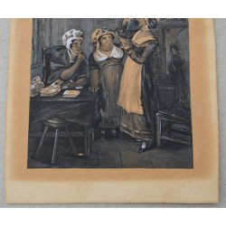 "Scene in the Post Office" tehnica mixta sec 19