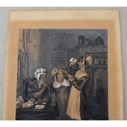 "Scene in the Post Office" tehnica mixta sec 19