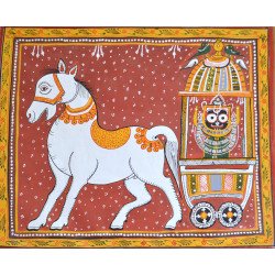 "Car alegoric" tempera pe hartie Orissa India cca 1900