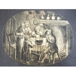 David Deuchar "Familie in jurul mesei" gravura cca 1782-1803