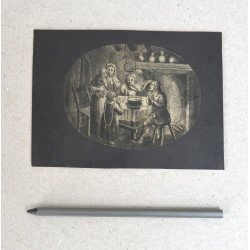 David Deuchar "Familie in jurul mesei" gravura cca 1782-1803