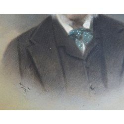 Portret de barbat tehnica mixta sec 19