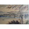 Acuarela veche "Cork river & Blackrock Castle from above the Glanmire Road"