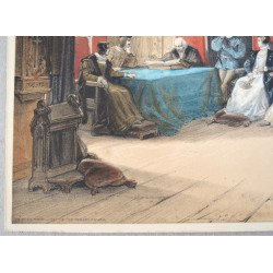 Louis Haghe "Princes Room Hohensalzburg" litografie colorata manual 1840