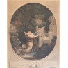 Jean-Honoré Fragonard "Le Serment D'Amour" gravura veche 1786