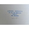 Acuarela design pentru imprimare textila Artel Dessins Franta cca 1970