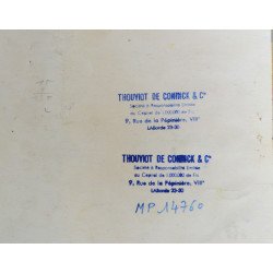 "Thouviot de Coninck & co" design model floral pentru imprimeuri textile acuarela cca 1970