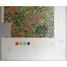Design model abstract pentru imprimeuri textile acuarela cca 1970