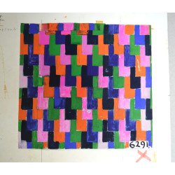 Design model abstract pentru imprimeuri textile tempera cca 1970