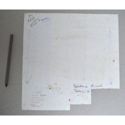 Design model abstract pentru imprimeuri textile acuarela cca 1970