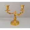 Sfesnic de bronz aurit cu doua brate stil Rococo