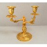 Sfesnic de bronz aurit cu doua brate stil Rococo