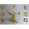 Sfesnic de bronz aurit cu doua brate stil Rococo
