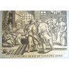 Marteen de Vos "The Seven Acts of Mercy" gravura veche 1580