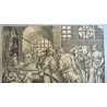 Marteen de Vos "The Seven Acts of Mercy" gravura veche 1580