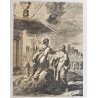Matthias Scheits "Viziunea lui Ieremia despre o oală care fierbe" gravura veche 1672
