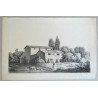 Peisaj vechi desen in creion scena italiana cca 1810