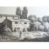 Peisaj vechi desen in creion scena italiana cca 1810