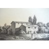 Peisaj vechi desen in creion scena italiana cca 1810