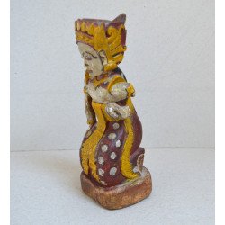 "Pratima" veche statueta de cult din lemn policrom Bali Indonezia cca 1920-1950