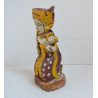 "Pratima" veche statueta de cult din lemn policrom Bali Indonezia cca 1920-1950