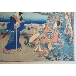 Utagawa Kunisada "47 Ronin - Kanadehon Chushingura act. 8" xilogravura 1851-53