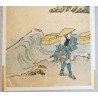 "Personaj la malul marii" xilogravura Japonia cca 1850