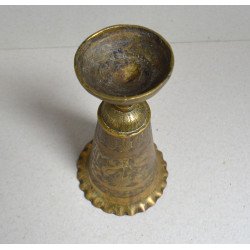 Vas ornamental cu picior indo-persan gravat manual cca 1900-1950